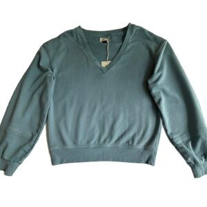 Universal Thread Shirt Women’s Size Small Blue V-Neck French Terry Sweatshirt S